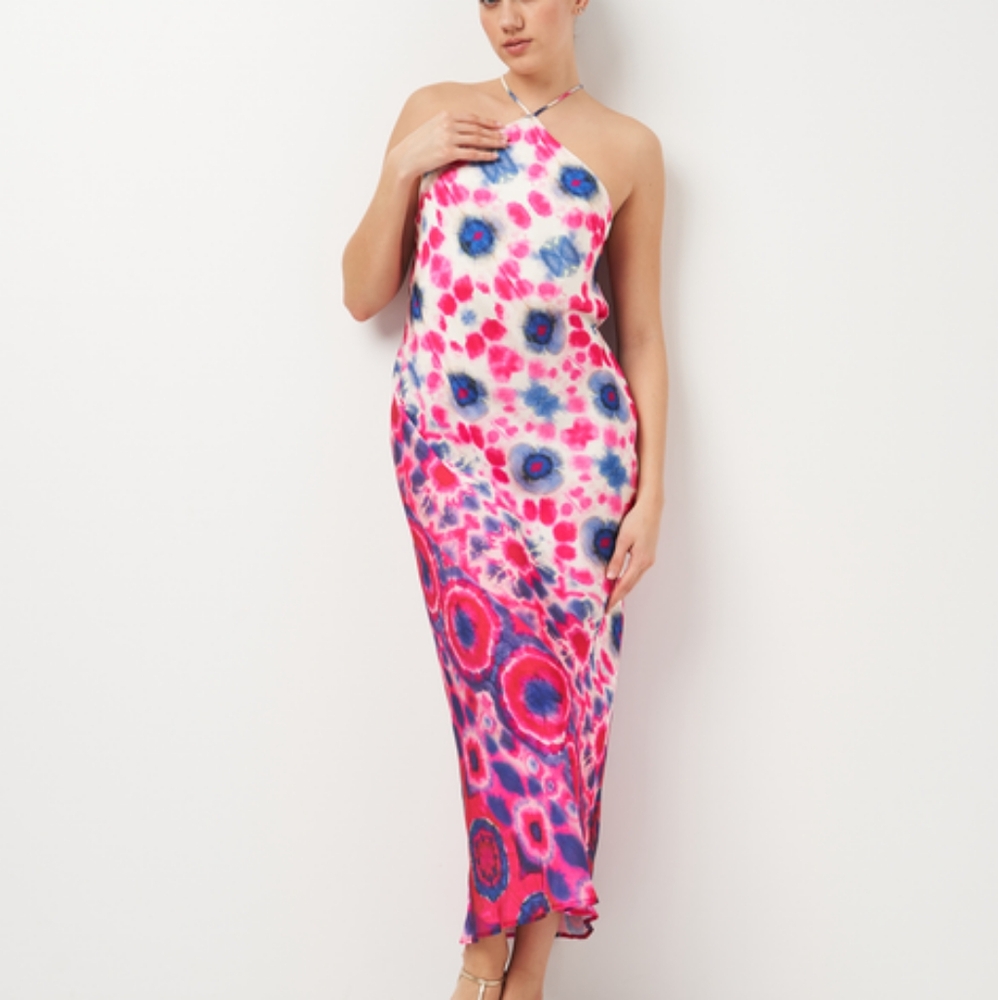 Zara Multicolor Tie-Dye Midi Dress